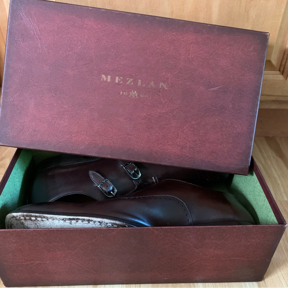 Mezlan mens brown leather dress shoes (Gris)